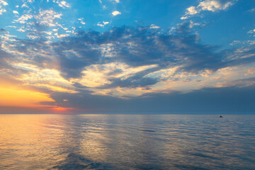 Beautiful sunset over the Caspian Sea