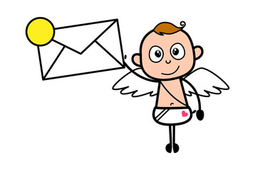 Cartoon Angel holding Envelope