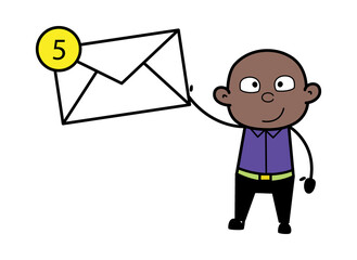 Cartoon Cartoon Bald Black holding Envelope