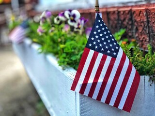 american flag on a memorial day
