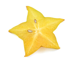 Fototapeta premium Carambola fruit with slices isolated on white background