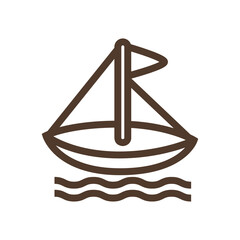 Simple vector icon with sailboat