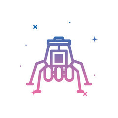 Space module gradient style icon vector design
