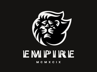 Lion modern logo. King heraldic emblem design editable for your business. Vector illustration.