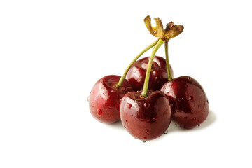 berries ripe cherries on a white background