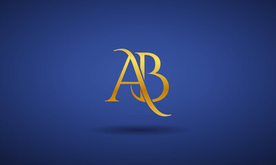 AB Logo Initial letter Curvy Design Template Vector