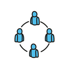 Avatars circuit line and fill style icon vector design