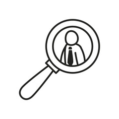 Businessman avatar in lupe line style icon vector design