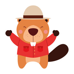 Cute beaver cartoon