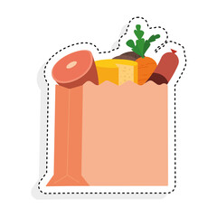 Sticker of a grocery bag icon