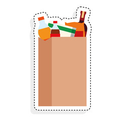 Sticker of a grocery bag icon