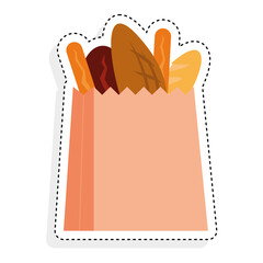 Sticker of a grocery bag icon