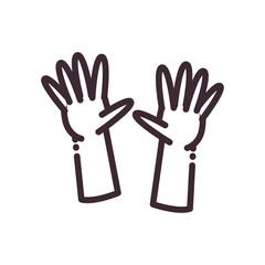 open gesture with hands line style icon vector design