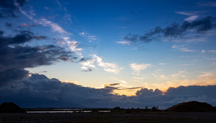 Dark clouds late at night in northern Norway