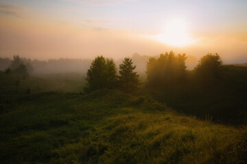 sunrise in the mountains