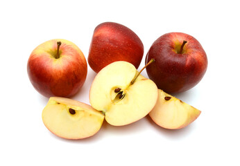 Fresh red apples isolated on white background 