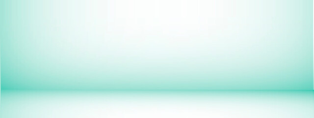 Studio background with space for text, green empty room, mock up for display products, horizontal, vector illustration.