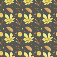 Seamless pattern. Automn floral print is ideal for textiles, printing, utensils and decor items.