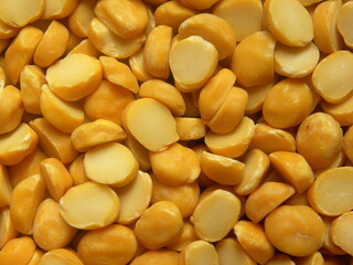 Yellow color split raw Chana dal or chickpeas lentils