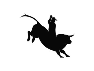 Obraz premium Bull Silhouette on White Background. Isolated Vector Animal