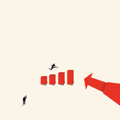 concept of a business idea, and career growth Vector illustration.