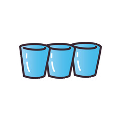 alcohol shots glasses fill and gradient style icon vector design