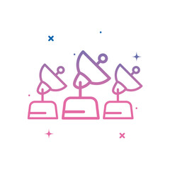 satellite antennas gradient style icon vector design