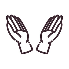 open gesture with hands line style icon vector design