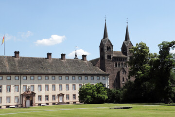 Fototapeta na wymiar UNESCO Weltkulturerbe Schloss und ehemaliges Kloster Corvey