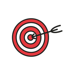 target with arrow line and fill style icon vector design