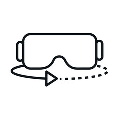 vr glasses rotation 360 degree digital linear style icon design