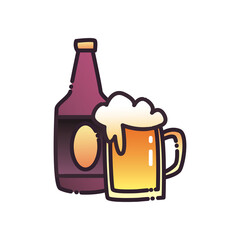 beer glass fill and gradient style icon vector design