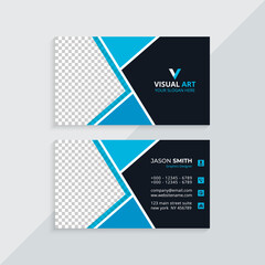 Naklejka premium Corporate Business Card, Elegant Blue Business Card