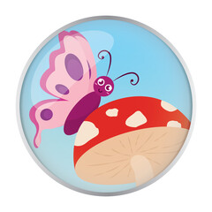 Cute butterfly over a sky