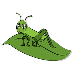 Fototapeta premium Isolated happy cricket cartoon