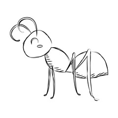 Isolated happy ant cartoon