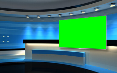 Studio The perfect backdrop for any green screen or chroma key video production, and design. 3d rendering