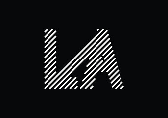Initial Monogram Letter L A Logo Design Vector Template. L A letter sign symbol