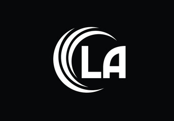 Initial Monogram Letter L A Logo Design Vector Template. L A letter sign symbol