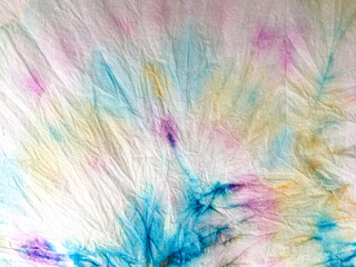 Tie Dye Texture. Tye Closeup Indonesian Shirt. Spiral Stain Ink Cloth. Background Tie Dye Texture. Peace Faded Kaleidoscope Element. Tiedye Stain.