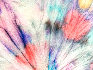 Ethnic Tie Dye. Tie Watercolour Japanese Cloth. Spiral Space Round Fabric. Background Ethnic Tie...