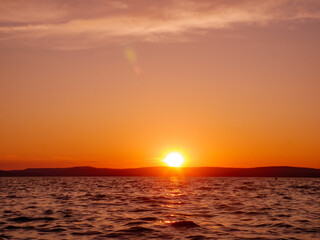 Fototapeta na wymiar View on the Balaton Lake during sunset