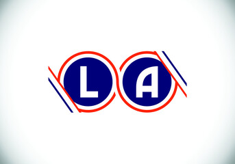 Initial Monogram Letter L A Logo Design Vector Template. L A letter sign symbol