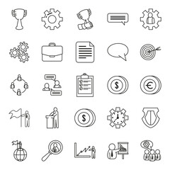 business line style icon set vector design