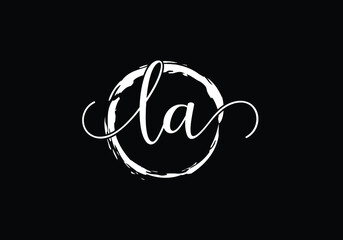 Initial Monogram Letter L A Logo Design Vector Template. L A letter sign symbol