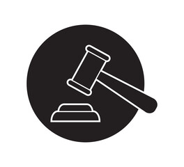 Hammer law icon vector logo design template