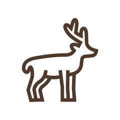 Simple linear icon with deer
