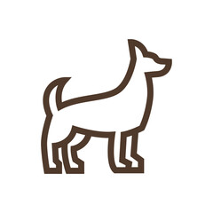 Simple linear icon with dog