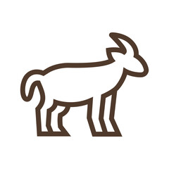 Simple linear icon with goat