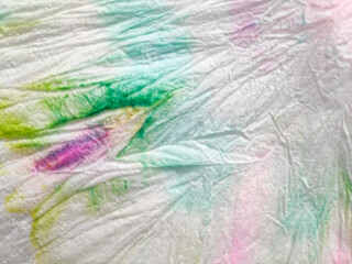 Shibori Clothes. Tye Watercolor Japanese Design. Rainbow Space Round Cloth. Background Shibori Clothes. Color Organic Repeat Border. Tie Dress.